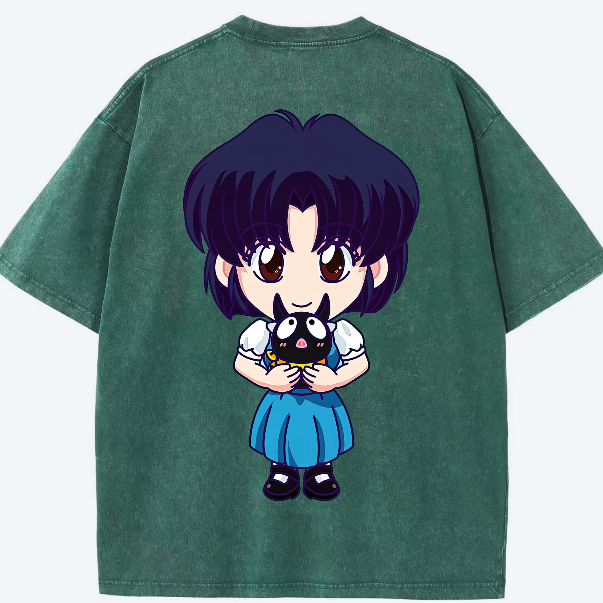 （画像用） 美少女戦士セーラームーン 水野 亜美 みずの あみ Sailor Moon Mizuno Ami 綿100% ヴィンテージ風 半袖Tシャツ（背面プリント）